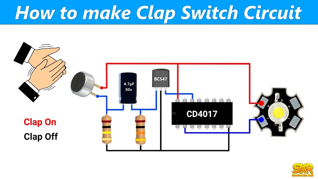 How To Make A Clap Switch Circuit Using Cd Ic Skr Electronics Lab